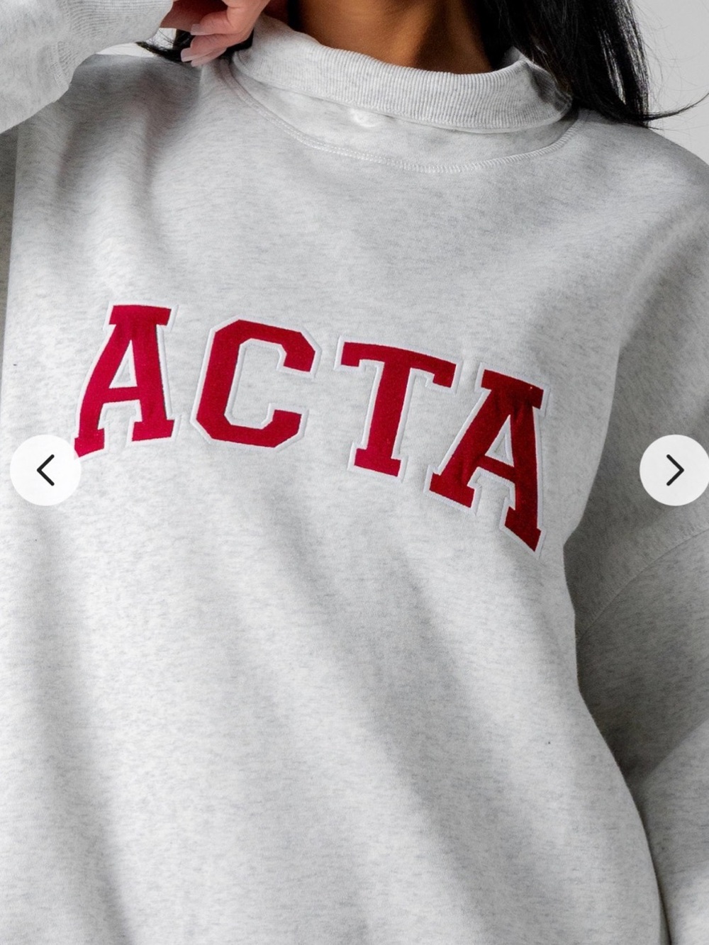 Acta Essential Mock Neck Heather Gray & Firecracker 🧨 size L/XL - Picture 4 of 5